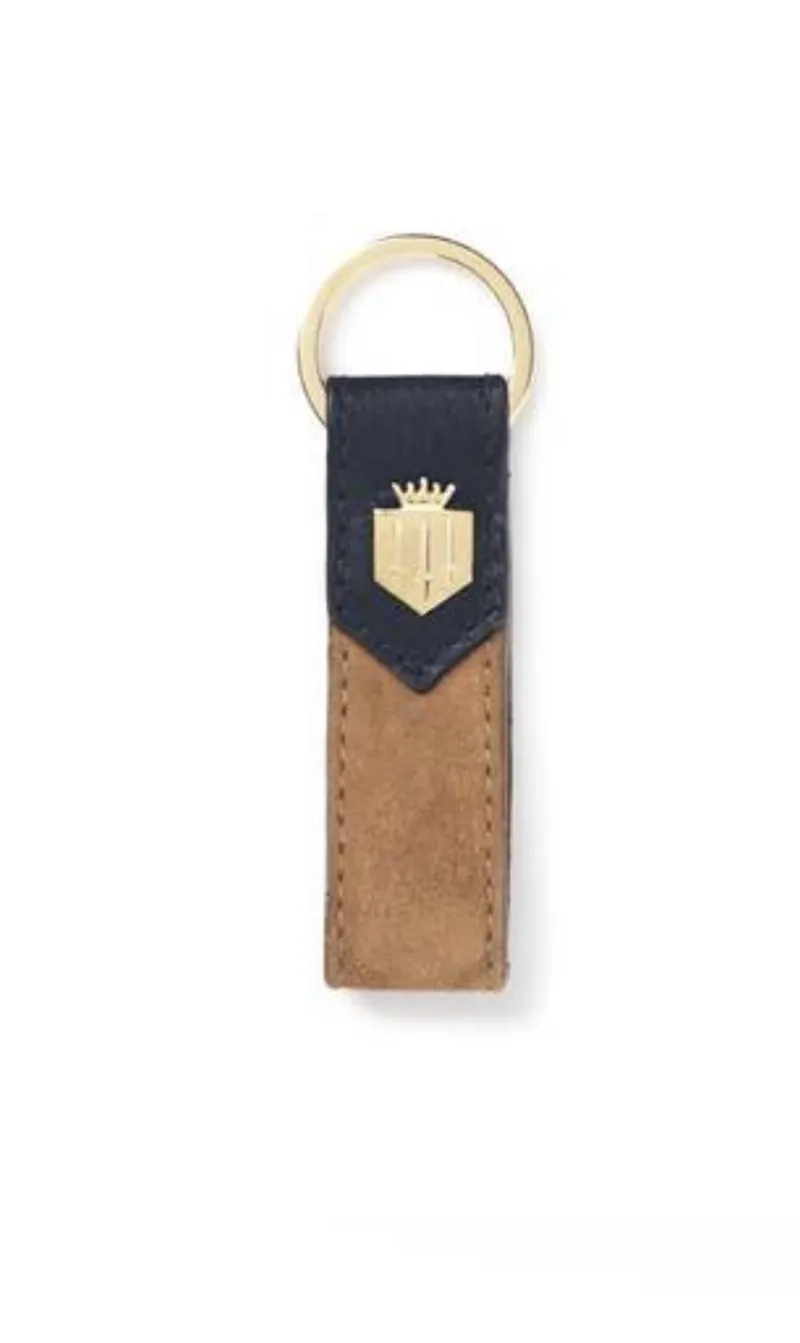 Fairfax and Favor Keyring - Tan/Navy
